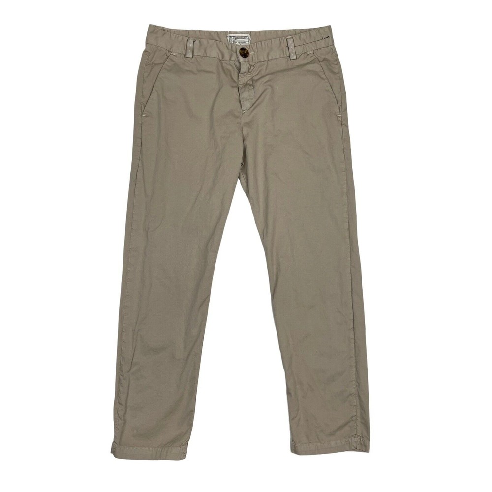 Current Elliott Captain Trouser Pants Women's Sz 28 / 0 Khaki Chino Straight Leg